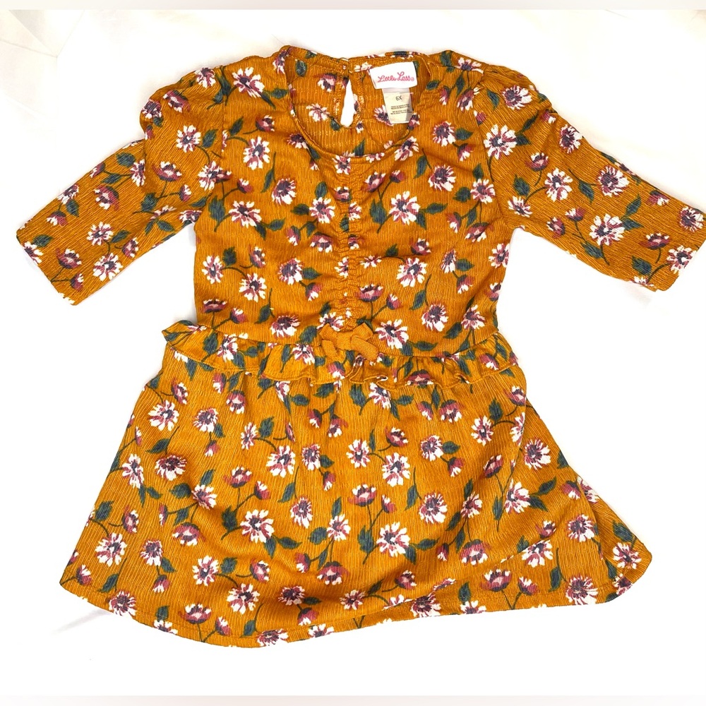 Girl’s Little Lass Long Sleeve Floral Dress